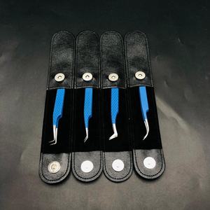 Pince à épiler d'extension de cils bleue enduite de poudre professionnelle en acier inoxydable massif avec prise en diamant Extension de cils pointue - Product Image 6
