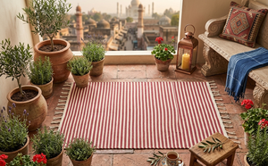 Tapis rectangulaire en coton tissé à la main, style bohème, lavable, avec envers réversible, pour la maison, salon - Product Image 4