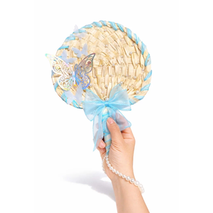 Abanico de Mano Personalizado para Boda, Abanico de Bambú y Ratán con Decoración de Lazo, Abanicos Hechos a Mano para Recuerdos de Boda para Invitados, Fábrica de Vietnam - Product Image 6