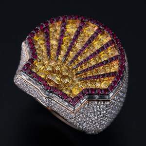 Anillo de Moda con Diseño de Pluma, Joyería de Plata 925 con Circonitas, Anillo con Forma de Abanico de Plumas - Product Image 1