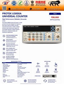 Contrôleur de laboratoire universel Protek U3000A à 2 canaux pour fréquence, intervalle de temps, période et totalisation - Product Image 1