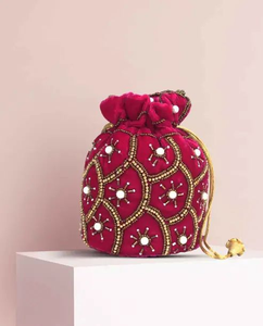 <b>Sparkling</b> Bead Embroidery Potli <b>Bag</b> Korean Style Wedding Bridal Evening Bucket Purse Handmade Handbag Potli <b>Bag</b> - Product Image 2