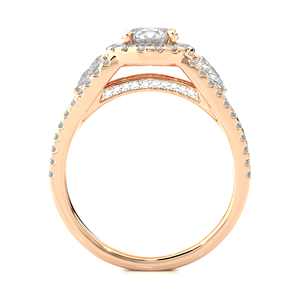 Anillo de Compromiso de Diamantes Naturales de Diseño Moderno de 1.43 Quilates, Corte Redondo en Oro de 18 Quilates con Múltiples Piedras de Diamantes para Venta y Exportación - Product Image 2