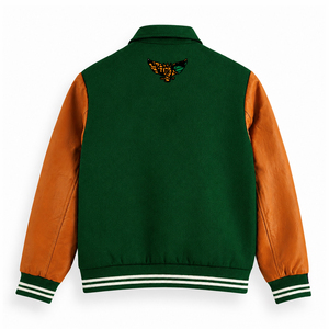 Chaqueta Universitaria Famo para Hombre, Chaqueta Letterman de Mezcla de Lana con Mangas de Cuero PU, Diseño de Serpiente en la Espalda, Estilo Deportivo Universitario - Product Image 5