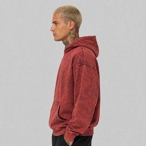 <b>Men's</b> Acid Wash Hoodies Regular Fit 100% Cotton Fleece Eco-Friendly Breathable Winter Use Customizable Streetwear Vintage Hoodie - Product Image 2