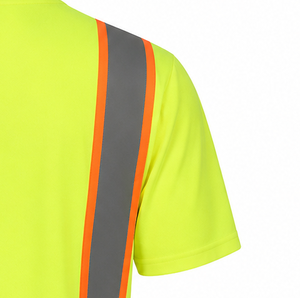 Mens OEM ODM Plus Size High Visibility Safety <b>T</b>-<b>Shirt</b> Reflective Crew Neck Lightweight Breathable Industrial Workwear - Product Image 3
