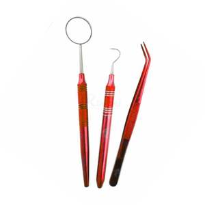 Kit de chirurgie dentaire 10 pièces en étui zippé, comprenant miroir, pinces, détartreur et sonde en acier inoxydable pour procédures diagnostiques, personnalisable - Product Image 5