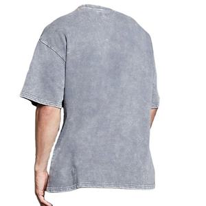 เสื้อยืดคอตตอนโอเวอร์ไซส์คุณภาพสูงสำหรับผู้ชาย ขายส่ง เสื้อยืดสไตล์สตรีทแวร์เนื้อหนา ซักย้อมสีแบบแอซิดวอช - Product Image 4