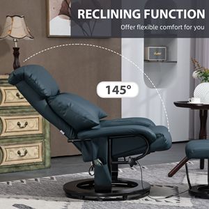 Poltrona Reclinabile Simil-Pelle con Funzione Massaggio, Telecomando, Tasca Laterale per Comfort e Relax, Rivestimento Rimovibile # # # #   Spugna - Product Image 5