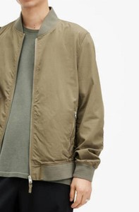<b>Men</b> Reversible Bomber <b>Jacket</b> Two Way Wear Zip Front Logo Stand Collar Casual Windbreaker <b>Thin</b> Lightweight Outerwear Wholesale - Product Image 2