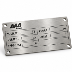 Plaque signalétique métallique gravée personnalisée pour équipement industriel avec numéro de série, fabrication OEM - Product Image 2