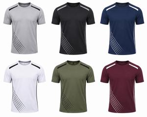 Camiseta Deportiva de Moda para Hombre, Cuello Redondo, Manga Corta, Lisa, de Secado Rápido, Corte Regular, Ecológica, Tejido de Punto Lavado, 100% - Product Image 6