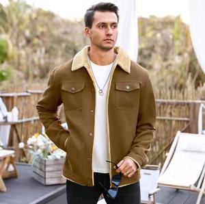 Chaqueta cálida de lana para hombre con cuello de lana, logotipo personalizable y una variedad de tallas para uso casual al aire libre en otoño e invierno. - Product Image 2