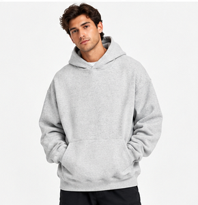 Sweat-shirt à capuche uni pour homme, en molleton, couleur unie, avec poche kangourou, décontracté, vente en gros, logo personnalisé - Product Image 2