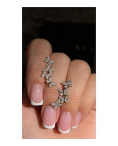 Shop Marquise Cut Diamond <b>Earrings</b> In Butterfly <b>ear</b> <b>Cuffs</b> 14K Solid Rose White Gold Wedding Engagement - Product Image 2