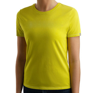 T-shirts en laine à col rond pour femmes, coupe classique, grammage lourd, blanc uni, respirants, tricotés, écologiques, pour les loisirs, taille XL - Product Image 1