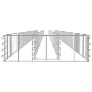 Grand lit de jardin surélevé en gabion robuste en acier galvanisé argenté - Product Image 4