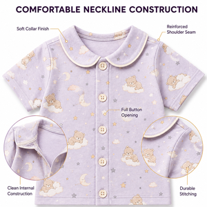Kids Printed T-Shirt & Shorts Set 100% Cotton Cartoon <b>Animal</b> <b>Pattern</b> Summer Casual Wear Light Blue Full-Body Print - Product Image 6