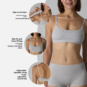 Bralette Deportivo de Algodón para Mujer al por Mayor - Ropa Interior Deportiva sin Costuras, Transpirable y de Alta Elasticidad con Logotipo Frontal - Product Image 4