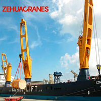 Grue à pédestal offshore pour charges lourdes 30 tonnes, entièrement hydraulique, avec arrêt d'urgence et indicateur de vent pour une opération maritime sécurisée