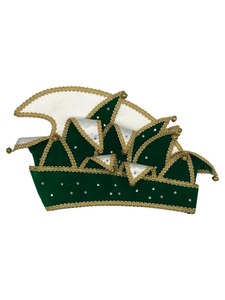 Sombrero de Príncipe de Carnaval Blanco al por Mayor, Gorra de Terciopelo con Bordado Dorado, Gorra de Carnaval Hecha a Medida - Product Image 2