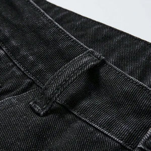 Pantalones Cortos de Mezclilla Vintage para Hombre, Estilo Urbano de Verano, Jorts Personalizados, Holgados, Desgastados, de Algodón Oscuro Lavado, Decorados con Bordados, Jeans Claros - Product Image 6
