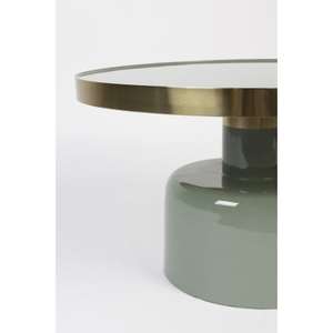Mesa de Centro Redonda Moderna de Primera Calidad con Tapa de Vidrio Templado y Estructura Metálica de 57 cm de Diámetro, Giratoria, Mueble para Sala de Estar - Product Image 4
