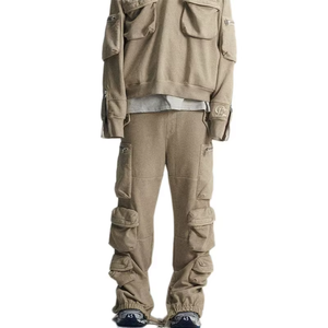 Chándal Vintage con Capucha Personalizado de Fábrica OEM 2026, Unisex, Lavado Ácido, 100% Poliéster, Peso Medio, Transpirable, Anti-UV, Estilo Cargo para Otoño - Product Image 2