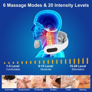 Massaggiatore Cervicale Senza Fili con 4/8 Testine, 6 Modalità e 20 Livelli di Intensità, Tecnologia EMS per Collo e Spalle - Product Image 2