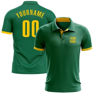 Camiseta de golf de alto rendimiento verde y amarilla personalizada, la más vendida de la industria, venta directa al por mayor - Product Image 1