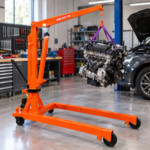 Grúa hidráulica de motor con pluma ajustable para taller de servicio pesado |   Equipo de Elevación Móvil para Reparación de Garajes y Uso de Materiales - Product Image 3