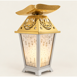 Lanterne de Ramadan en métal doré au design luxueux, lampe de bureau, décorations Eid Mubarak pour la maison islamique, décoration de fête, meilleur prix - Product Image 1