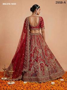 Conjunto de Lehenga-Choli y Dupatta de seda de primera calidad para bodas, recién llegado, con bordado de figuras y lentejuelas, proveedor indio. - Product Image 4