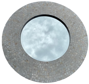 Vietnam Handmade Lacquer Mother of Pearl Inlay Wall <b>Mirror</b> <b>Hanging</b> <b>Round</b> Decorative <b>Mirror</b> MDF Frame - Product Image 1