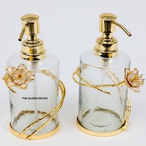 ที่จ่ายสบู่ทรงกลมทันสมัย ทำจากสแตนเลสสตีลเคลือบทองแดงโบราณ ดีไซน์ลายตอก - Product Image 5