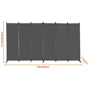 6-<b>Panel</b> Folding Privacy <b>Screen</b> Room Divider Portable Freestanding Partition for Room Separation <b>Screen</b> & Divider Roo - Product Image 6