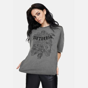 Ropa Urbana para Mujer, Camiseta Corta de Verano con Lavado Ácido, Estampado Personalizado, Color Sólido, Top Corto Básico para Mujer para el Verano - Product Image 4