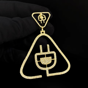 Pendentif Hip Hop en alliage plaqué or avec diamants, style Urban Ice Drip, qualité supérieure - Product Image 1