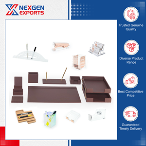 Juego de Escritorio de Cuero PU de Lujo Ecológico con Bandeja para Archivos, Organizador de Escritorio Personalizable, 100% Compromiso de Calidad, de la India - Product Image 3