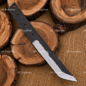 Cuchillo de caza UA Supplies Premium de acero al carbono forjado a mano, hoja Tanto con punta caída, 11 pulgadas de longitud total, mango de acero, 1 año de garantía - Product Image 2