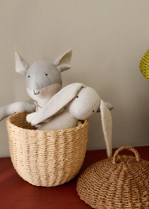 Adorable Acorn Shaped Storage Basket Cute Woodland Nursery Organizer Decorative Kids Toy Storage Basket Natural Woven Home Decor - Product Image 5