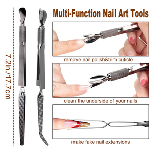 Pince à cuticules double tête en acier inoxydable pour manucure, outil de modelage des ongles, service OEM - Product Image 5