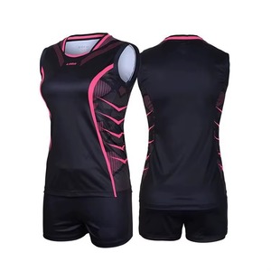 Unisex Sleeveless <b>Volleyball</b> Jersey <b>Set</b> Customized Colors V-neck Solid Moisture Wicking Fitted Athletic Sublimated Uniform - Product Image 2