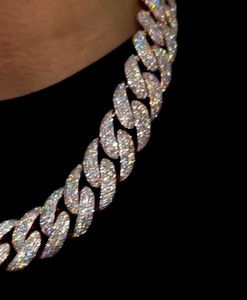 Cadena Cubana de Plata 925 con Incrustaciones de Moissanita de 20 mm y 4 Filas, Joyería Hip Hop de Alta Calidad para Hombre, Cadena Cubana con Certificado GRA - Product Image 4