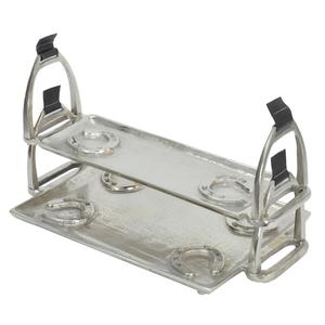 Bandejas Decorativas para Eventos, Bandejas de 2 Niveles con Asas Estilo Estribo de Caballo, Bandejas para Servir Frutas y Aperitivos, Vajilla para Hoteles y Cafeterías - Product Image 3