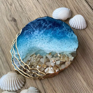 Handmade High Quality Classic Square Eco-Friendly Resin <b>Coasters</b> <b>for</b> <b>Drinks</b> Handcrafted From India - Product Image 1