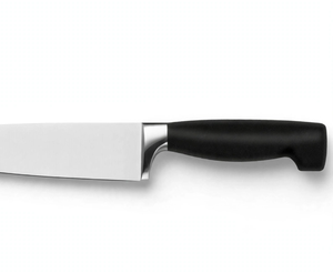 Couteau de chef de 7 pouces avec manche noir lisse et lame argentée pour la cuisine à domicile, découpe de légumes, tranchage de fruits et préparation des ingrédients - Product Image 6