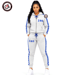 Chándal de Forro Polar Transpirable para Mujer con Bordado de la Hermandad Zeta Phi Beta |   Conjunto Deportivo Personalizado Bordado de la Hermandad ZPB - Product Image 4