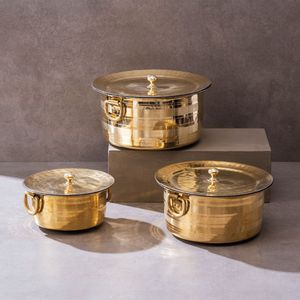 Handmade Brass Food Serving Casserole Dish with Lid Premium Hammered Buffet Hot Pot Kitchen Restaurant Hotel Wholesale - Product Image 3