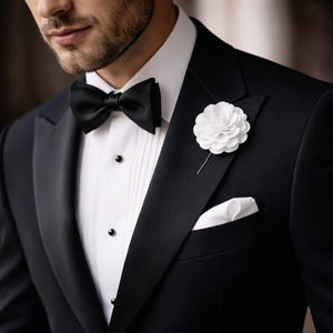 Épinglette élégante en alliage de zinc émaillé en forme de fleur pour hommes |   Boutonnière de mariage et broche de revers pour costume de marié |   Accessoire pour blazer formel - Product Image 4